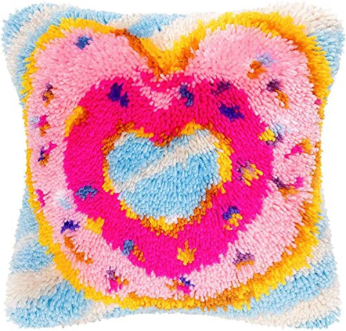 ROCKY&CHAO Myriad Choices Knüpfteppich Zum Selber Knüpf-Sets mit Kissen knüpfen 43x43cm Kissenbezug für Erwachsene und Kinder Latch Hook Kit Heimaccessoire, Wandkunst von ROCKY&CHAO