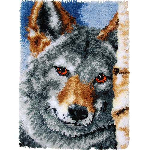 ROCKY&CHAO Wolfsteppich-Set, DIY-Knüpfhaken-Teppich, Macrame-Teppich, 3 cm x 15 cm x 25 cm, Acrylwolle Polyester, für Erwachsene und Kinder, unisex, nicht zusammenklappbar ROCKY&CHAO Wolfsteppich-Set, DIY-Knüpfhaken-Teppich, Macrame-Teppich, 3 cm x 15 cm x 25 cm, Acrylwolle Polyester, für Erwachsene und Kinder, unisex, nicht zusammenklappbar von ROCKY&CHAO