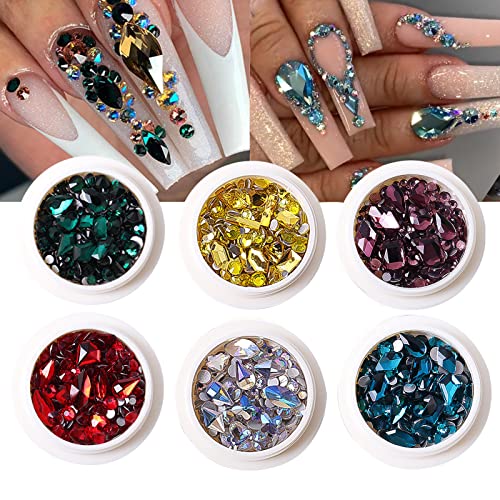 6 Boxen mit gemischten Farben, Nagelkunst-Strasssteine, RODAKY Rot, Grün, Blau, Champagner, Gold, Kristall-Strasssteine für Nageldesign, Kristalle, Edelsteine, Diamanten mit Acryl, Nagelkunst 6 Boxen mit gemischten Farben, Nagelkunst-Strasssteine, RODAKY Rot, Grün, Blau, Champagner, Gold, Kristall-Strasssteine für Nageldesign, Kristalle, Edelsteine, Diamanten mit Acryl, Nagelkunst von RODAKY