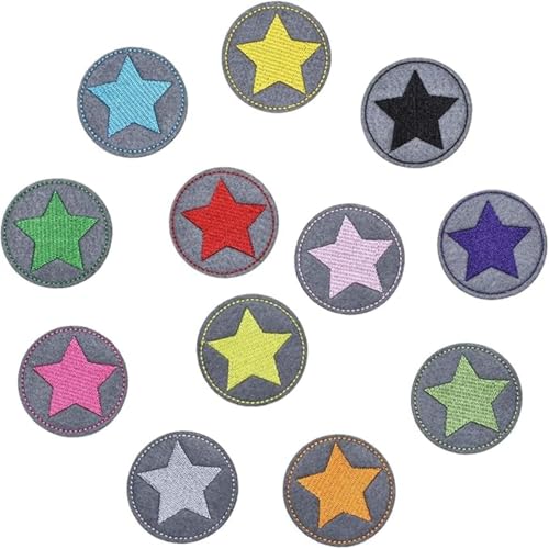 RODISHOMM 12 Stück Bunte Aufbügelflicken für Kinder & Erwachsene – Selbstklebende Stern-Flicken zum Aufbügeln – Ideal für Reparatur von Jeans, Kleidung, Hosen, Jacken, Daunen uvm. RODISHOMM 12 Stück Bunte Aufbügelflicken für Kinder & Erwachsene – Selbstklebende Stern-Flicken zum Aufbügeln – Ideal für Reparatur von Jeans, Kleidung, Hosen, Jacken, Daunen uvm. von RODISHOMM