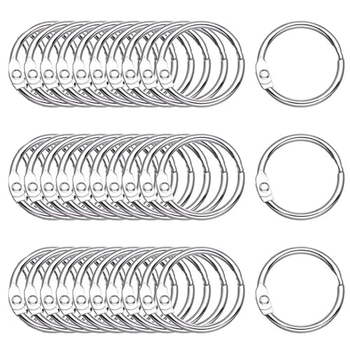 Binderinge, 30 Stück, 25 mm, lose Blätter, Ringe für Karteikarten, Büro, Schule, Zuhause, Papiere, Schlüsselanhänger und Duschvorhang Schulanfang (30 Stück) Binderinge, 30 Stück, 25 mm, lose Blätter, Ringe für Karteikarten, Büro, Schule, Zuhause, Papiere, Schlüsselanhänger und Duschvorhang Schulanfang (30 Stück) von RODMAIE