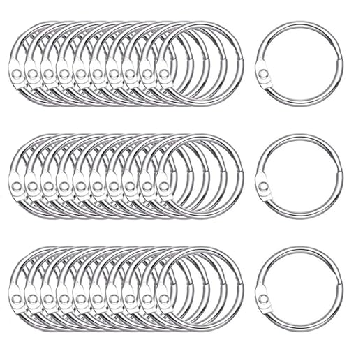 Binderinge, 30 Stück, 25 mm, lose Blätter, Ringe für Karteikarten, Büro, Schule, Zuhause, Papiere, Schlüsselanhänger und Duschvorhang von RODMAIE