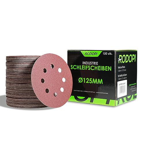 RODOPI RedDevil Schleifpapier 125mm Klett Körnung 40-320 Schleifscheiben für Exzenterschleifer Zirkonium Korund Schleifpads rund 8 Loch Klettscheibe - 100 Stück Mix RODOPI RedDevil Schleifpapier 125mm Klett Körnung 40-320 Schleifscheiben für Exzenterschleifer Zirkonium Korund Schleifpads rund 8 Loch Klettscheibe - 100 Stück Mix von RODOPI