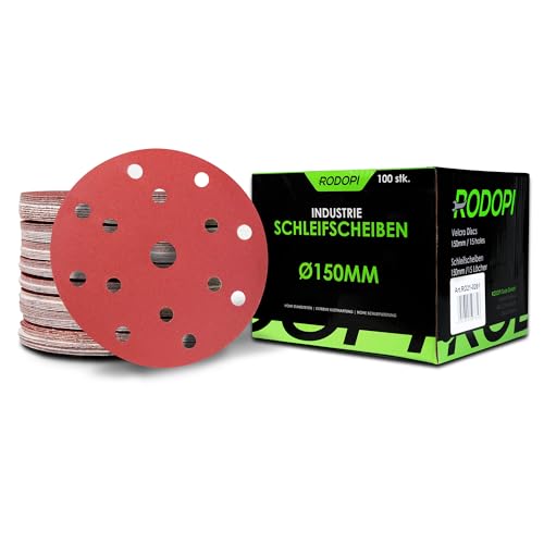 RODOPI Schleifpapier 150mm Klett RedDevil Schleifscheiben 15 Loch Schleifpads für Exzenterschleifer Klettscheibe Zirkonium Korund Körnung 40-320 - 50 Stück K120 RODOPI Schleifpapier 150mm Klett RedDevil Schleifscheiben 15 Loch Schleifpads für Exzenterschleifer Klettscheibe Zirkonium Korund Körnung 40-320 - 50 Stück K120 von RODOPI
