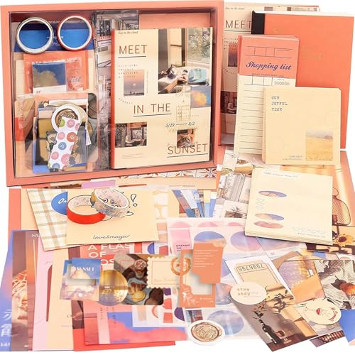 ROEOWENE 410PCS Scrapbook Zubehör Bullet Journal Sticker DIY Scrapbook Set Mädchen Scrapbooking Zubehör Bastelpapier Aesthetic Notizbuch Bastelset Kinder Tagebuch Weihnachten Geschenke ab 6-12-Orange ROEOWENE 410PCS Scrapbook Zubehör Bullet Journal Sticker DIY Scrapbook Set Mädchen Scrapbooking Zubehör Bastelpapier Aesthetic Notizbuch Bastelset Kinder Tagebuch Weihnachten Geschenke ab 6-12-Orange von ROEOWENE