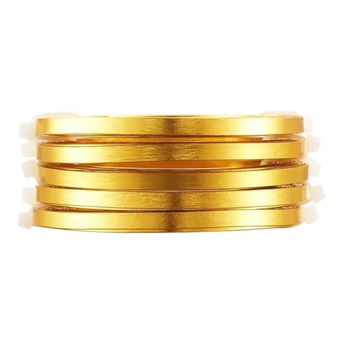 Aluminiumdraht 5 Rollen flacher Aluminiumdrahtstreifen for die Schmuckherstellung DIY Silber Golden PeachPuff 3x1mm 5x1mm ca. 2m/Rolle Für Schmuckherstellung Handwerk Modellbau(5x1mm Goldenrod) von ROEUIPG