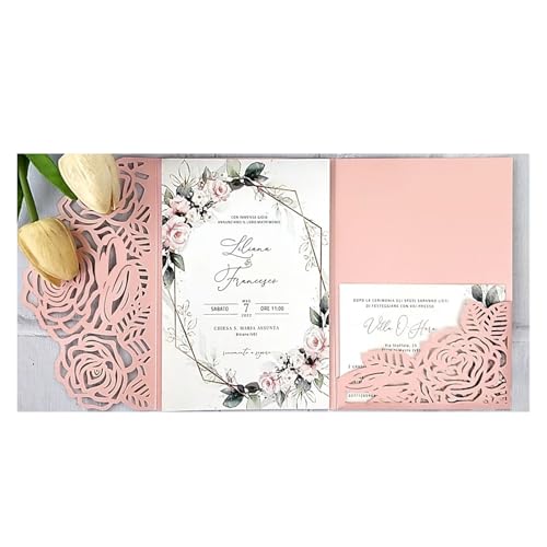 Hochzeit Einladungskarten 10 Stück Waldgrüne Hochzeitseinladungen mit Laserschnitt, DIY-Kit, druckbare, dreifach gefaltete Geburtstags-/Partykarte mit Blumenmuster Für Hochzeit Geburtstag Muttertag(Pi Hochzeit Einladungskarten 10 Stück Waldgrüne Hochzeitseinladungen mit Laserschnitt, DIY-Kit, druckbare, dreifach gefaltete Geburtstags-/Partykarte mit Blumenmuster Für Hochzeit Geburtstag Muttertag(Pi von ROEUIPG