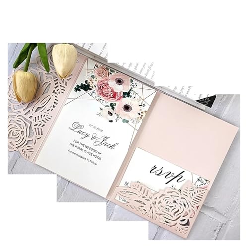 Hochzeit Einladungskarten 10 Stück Waldgrüne Hochzeitseinladungen mit Laserschnitt, DIY-Kit, druckbare, dreifach gefaltete Geburtstags-/Partykarte mit Blumenmuster Für Hochzeit Geburtstag Muttertag(Li Hochzeit Einladungskarten 10 Stück Waldgrüne Hochzeitseinladungen mit Laserschnitt, DIY-Kit, druckbare, dreifach gefaltete Geburtstags-/Partykarte mit Blumenmuster Für Hochzeit Geburtstag Muttertag(Li von ROEUIPG