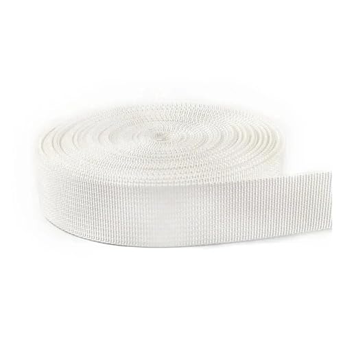 Nylonband 10 Meter 20–50 mm Nylon-Gurtband, Bänder for Gürtel, Hundehalsband, Rucksackgurt, Meterware, Schrägband, DIY-Nähzubehör Für Buntes Gurtband, Zum Basteln, Halsband Für Hau(RD109-White,50mm) Nylonband 10 Meter 20–50 mm Nylon-Gurtband, Bänder for Gürtel, Hundehalsband, Rucksackgurt, Meterware, Schrägband, DIY-Nähzubehör Für Buntes Gurtband, Zum Basteln, Halsband Für Hau(RD109-White,50mm) von ROEUIPG
