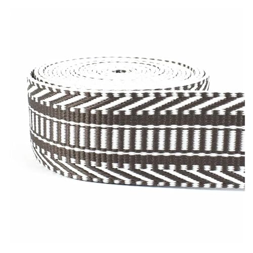 Nylonband 2 meter Gurtband 38mm Polyester Jacquard Band Band Plane Nylon Gurtbänder Strap Tasche Gürtel Trimmen Dekorative Band Zubehör Für Buntes Gurtband, Zum Basteln, Halsband Für Hau(RD155-Apricot von ROEUIPG