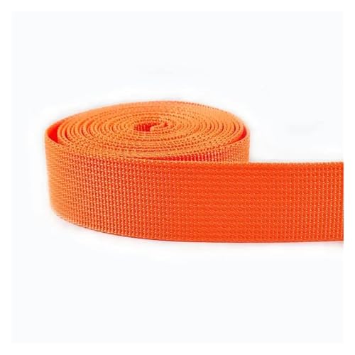 Nylonband 5 Meter 20–38 mm Nylon Gurtband Band Trim Nähmaterial Sicherheitsgurt Rucksackgurt Tasche Schnallen Bekleidungszubehör Für Buntes Gurtband, Zum Basteln, Halsband Für Hau(Orange,32mm) von ROEUIPG