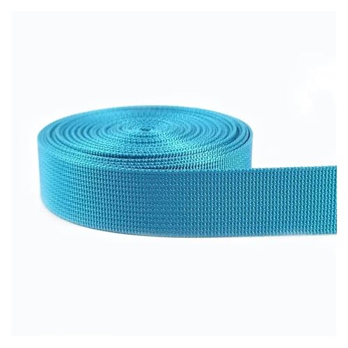 Nylonband 5 Meter 20–38 mm Nylon Gurtband Band Trim Nähmaterial Sicherheitsgurt Rucksackgurt Tasche Schnallen Bekleidungszubehör Für Buntes Gurtband, Zum Basteln, Halsband Für Hau(SkyBlue,50mm) von ROEUIPG