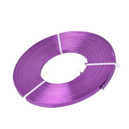 ROEUIPG Aluminiumdraht 1 Rolle 5 x 1 mm 12 Farben Flacher Aluminiumdraht aus weichem Metall for die Schmuckherstellung DIY Handwerk Schnur Für Schmuckherstellung Handwerk Modellbau(3) von ROEUIPG