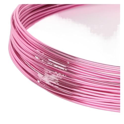 ROEUIPG Aluminiumdraht 10 m Aluminiumdraht, weicher DIY-Schmuck-Handwerk, vielseitiger lackierter Aluminium-Metalldraht Für Schmuckherstellung Handwerk Modellbau(Fuchsia) von ROEUIPG