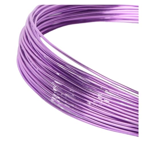 ROEUIPG Aluminiumdraht 10 m Aluminiumdraht, weicher DIY-Schmuck-Handwerk, vielseitiger lackierter Aluminium-Metalldraht Für Schmuckherstellung Handwerk Modellbau(Purple) von ROEUIPG