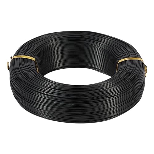 ROEUIPG Aluminiumdraht 280 m/250 g Aluminiumdraht, 0,6 mm, Flexibler Basteldraht for Perlenschmuck, Basteln, Herstellen von Zubehör Für Schmuckherstellung Handwerk Modellbau(Black Color) von ROEUIPG