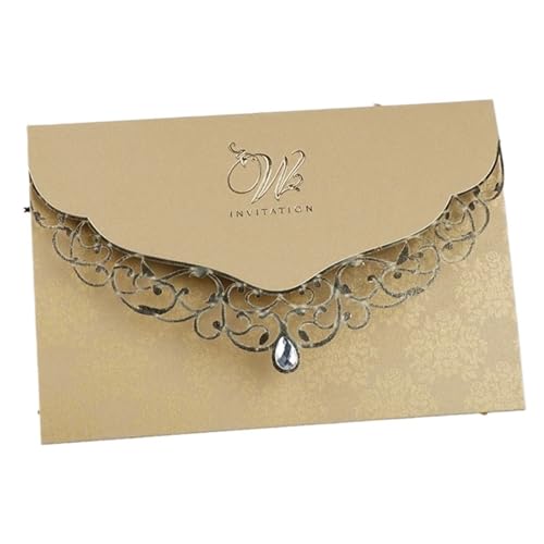 ROEUIPG Hochzeit Einladungskarten 50 stücke Laser Geschnitten Hochzeit Einladung Karte Business Grußkarten Mit Diamant Hochzeit Dekoration Party Supplies Für Hochzeit Geburtstag Muttertag(Green) von ROEUIPG