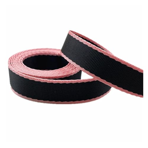 ROEUIPG Nylonband 2 Yards/Set 20mm Polyester Nylon Gurtband Farbe Uhr Band Rucksack Strap Abzeichen Für Buntes Gurtband, Zum Basteln, Halsband Für Hau(Pink) von ROEUIPG