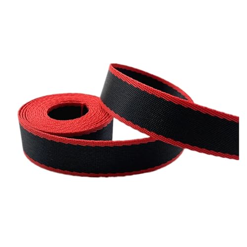 ROEUIPG Nylonband 2 Yards/Set 20mm Polyester Nylon Gurtband Farbe Uhr Band Rucksack Strap Abzeichen Für Buntes Gurtband, Zum Basteln, Halsband Für Hau(Red) von ROEUIPG