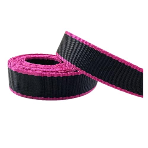ROEUIPG Nylonband 2 Yards/Set 20mm Polyester Nylon Gurtband Farbe Uhr Band Rucksack Strap Abzeichen Für Buntes Gurtband, Zum Basteln, Halsband Für Hau(Rose) von ROEUIPG