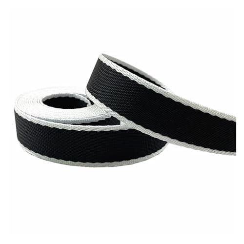 ROEUIPG Nylonband 2 Yards/Set 20mm Polyester Nylon Gurtband Farbe Uhr Band Rucksack Strap Abzeichen Für Buntes Gurtband, Zum Basteln, Halsband Für Hau(White) von ROEUIPG