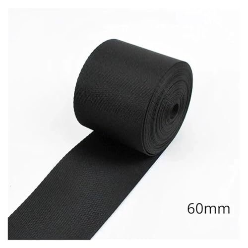 ROEUIPG Nylonband 5M 10-100mm Schwarzes Nylon-Gurtband Rucksackgurt Haustierhalsband Sicherheitsgurt Band DIY Tasche Kleidung Nähzubehör Für Buntes Gurtband, Zum Basteln, Halsband Für Hau(60mm) von ROEUIPG