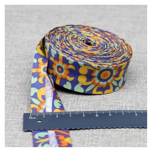 ROEUIPG Nylonband Bedrucktes Schrägband, Stoffstreifen for Basteln, Nähen, for Kleidung, Größe 25 mm x 5 m Für Buntes Gurtband, Zum Basteln, Halsband Für Hau(Glod) von ROEUIPG