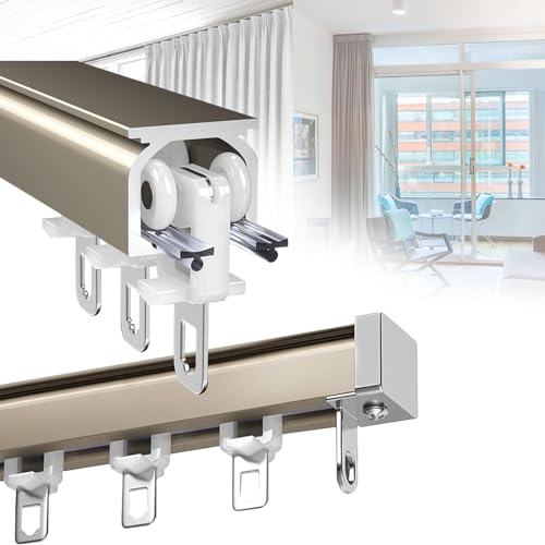 Aluminiumlegierung Gardinen für Gardinenschiene, Wandstärke 2mm Gardinenschiene Vorhangschiene, Deckenschiene für Vorhänge, mit Leisen Riemenscheiben, Geeignet für Raumteiler und Erkerfenster ( Color Aluminiumlegierung Gardinen für Gardinenschiene, Wandstärke 2mm Gardinenschiene Vorhangschiene, Deckenschiene für Vorhänge, mit Leisen Riemenscheiben, Geeignet für Raumteiler und Erkerfenster ( Color von ROFBIHG