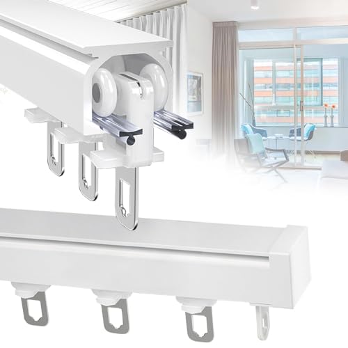 Aluminiumlegierung Gardinen für Gardinenschiene, Wandstärke 2mm Gardinenschiene Vorhangschiene, Deckenschiene für Vorhänge, mit Leisen Riemenscheiben, Geeignet für Raumteiler und Erkerfenster ( Color Aluminiumlegierung Gardinen für Gardinenschiene, Wandstärke 2mm Gardinenschiene Vorhangschiene, Deckenschiene für Vorhänge, mit Leisen Riemenscheiben, Geeignet für Raumteiler und Erkerfenster ( Color von ROFBIHG