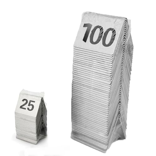 Edelstahl Tischnummernschilder, Stapelbare Tischnummern Karten, Tischkarten Tischschilder, Doppelseitig Nummeriert, Zelt-Stil, für Party, Bankette, Hochzeitsempfang, Veranstaltungen(1-100 (5x4cm)) von ROFBIHG