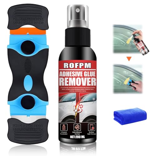 ROFPM Aufkleberentferner, Sekundenkleber Entferner, Etiketten Entferner, Klebstoffentferner Extra Stark Vignetten Entferner, Entfernt Schnell Hartnäckige Etiketten Allen Glatten Oberflächen, 200ml von ROFPM