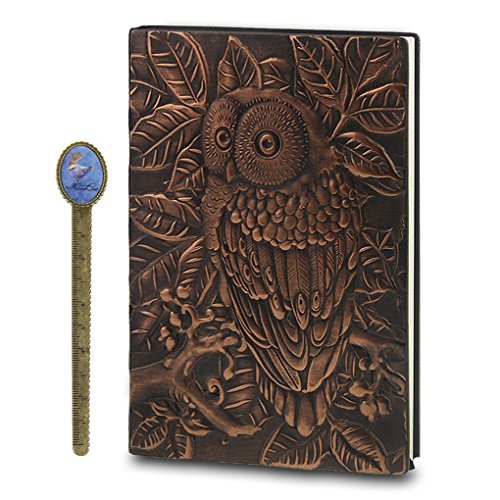 ROHCGHC Die Notiz, Tagebuch aus Kunstleder mit Eulenprägung in Bronze, Größe A5, liniert, Reisetagebuch mit Hardcover, liniertes Tagebuch, Tagebuch, Geburtstagsgeschenk, Touristensouvenirs ROHCGHC Die Notiz, Tagebuch aus Kunstleder mit Eulenprägung in Bronze, Größe A5, liniert, Reisetagebuch mit Hardcover, liniertes Tagebuch, Tagebuch, Geburtstagsgeschenk, Touristensouvenirs von ROHCGHC