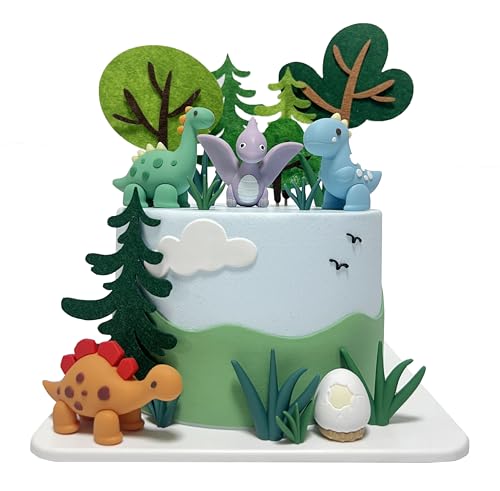 Dinosaurier-Kuchen-Topper, 3D Dino-Kuchenfiguren für Kinder, Kekse-Deko für Dinosaurier-Party, Baby-Shower-Dekoration für Torte Dinosaurier-Kuchen-Topper, 3D Dino-Kuchenfiguren für Kinder, Kekse-Deko für Dinosaurier-Party, Baby-Shower-Dekoration für Torte von ROHOME