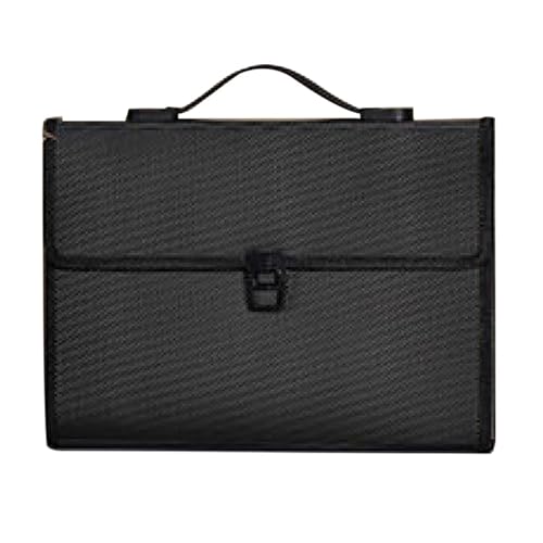 Basics Expanding File Folder Organiser, A4 Tote Bag Aufbewahrungsordner Datei Aktentasche Dokument Organizer Ordner(Black) von ROJDFCNBW