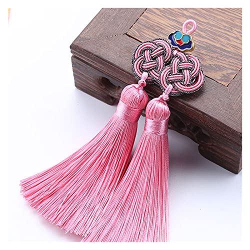 Chinesische Troddeln mit Multicolor, 1 Stück chinesischer Knoten Quaste Schmuck Polyester Dekoration EIS Seide Fan Anhänger Zubehör Lesezeichen Neujahr Feng Shui Dekor(3) von ROJDFCNBW