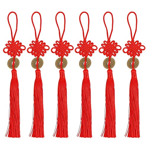 Chinesische Troddeln mit Multicolor, Handgefertigte Quaste mit chinesischen Knoten, for Aufhängen, Rot, 23 x 6 cm Chinesische Troddeln mit Multicolor, Handgefertigte Quaste mit chinesischen Knoten, for Aufhängen, Rot, 23 x 6 cm von ROJDFCNBW