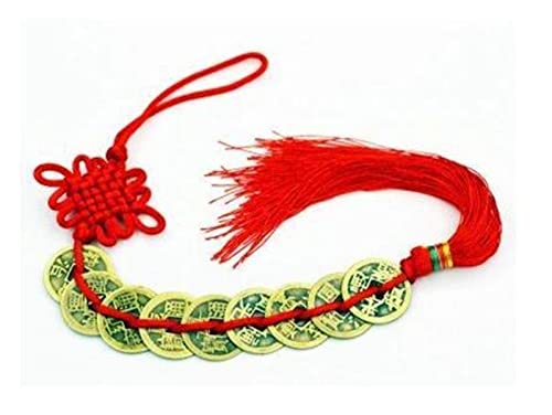 Chinesische Troddeln mit Multicolor, Handgefertigte chinesische Knoten, Bronzemünzen mit 5 und 9 Geldkaiser, 2 Stück(9 Money Emperor) von ROJDFCNBW