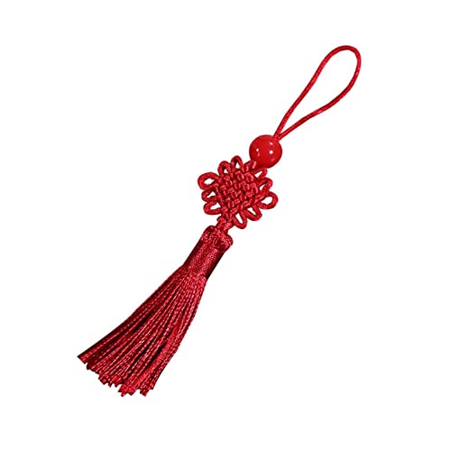 Chinesische Troddeln mit Multicolor, Handgemachte chinesische Knoten mit roten Perlen und Quaste 12cm Home Hochzeitsdekor(12cm 2pcs) von ROJDFCNBW