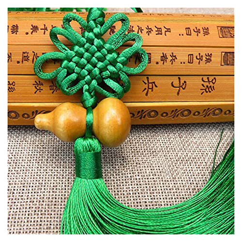 Chinesische Troddeln mit Multicolor, Handgemachter chinesischer Knoten Feng Shui Kürbis Anhänger 1 Stück Multicolor Auto Home Neujahrsdekoration(Green) von ROJDFCNBW