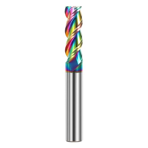 Hartmetall-Schaftfräser CNC-Fräser-Bohrköpfe, 3 flöten Hartmetall Fräser Aluminium Cutter Wolfram Schaftfräser DLC Beschichtung Zähne Werkzeug Schlüssel Sitzer Router Bit Aluminium Fräsen(6X50X6X200) von ROJDFCNBW