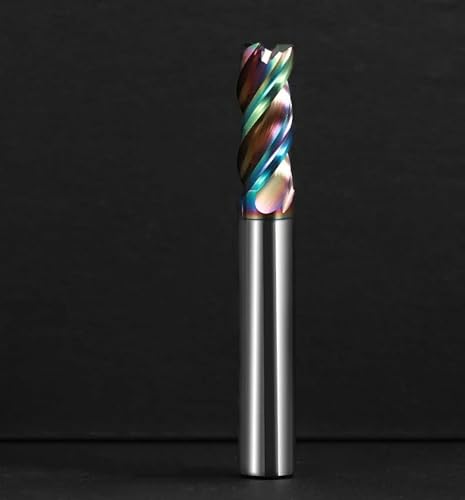 Hartmetall-Schaftfräser CNC-Fräser-Bohrköpfe, DLC-Beschichtung, bunte CNC-Mehrfarben-U-Flötenfräser-Bits for Aluminium-Schaftfräser, Schaftfräser, Wolfram(4X12X4X50 Colour) von ROJDFCNBW
