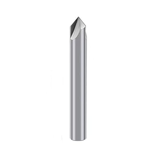 Hartmetall-Schaftfräser CNC-Fräser-Bohrköpfe, Fasenfräser V-Hain-Fräser 60/120 Grad Ecksenker Anfasfräser Entgraten von Kanten Hartmetall-Schaftfräser(10X10X75X90Aluminum) von ROJDFCNBW