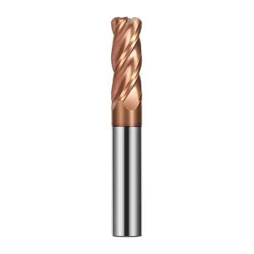Hartmetall-Schaftfräser CNC-Fräser-Bohrköpfe, Volle Größe erweitert HRC55 Rundnasenfräser Bronze beschichtet R0.2 Bullnose Schaftfräser CNC-Bearbeitung CNC-Schneidwerkzeuge(10R1x10x150) von ROJDFCNBW