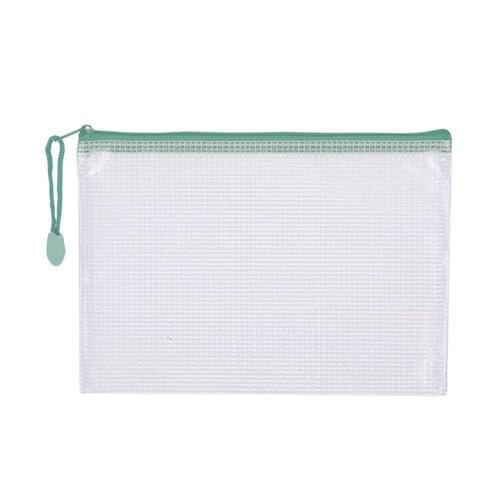Plastic Wallets Zip Folders, 10 Stück zur Organisation der Klassenzimmerorganisation, Plastikbeutel mit Reißverschluss, 5 Farben, Größe A4(10pcs green) von ROJDFCNBW