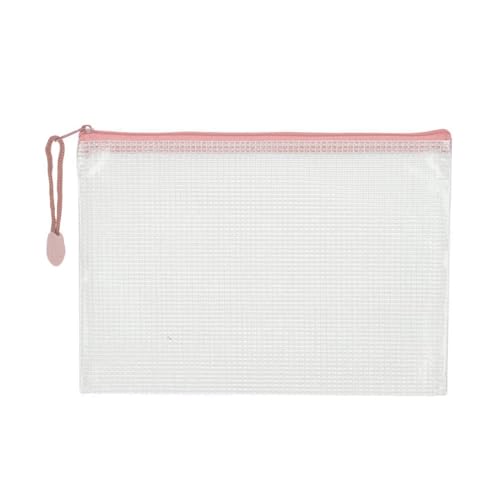 Plastic Wallets Zip Folders, 10 Stück zur Organisation der Klassenzimmerorganisation, Plastikbeutel mit Reißverschluss, 5 Farben, Größe A4(10pcs pink) von ROJDFCNBW