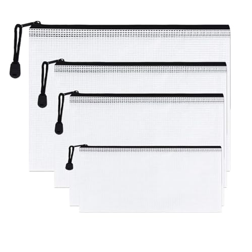 Plastic Wallets Zip Folders, 4 STÜCKE A3 A4 A5 A6 Dokument Zip Datei Ordner Schule Bürobedarf Make-Up Taschen(4pcs a6 A5 A4 A3) von ROJDFCNBW