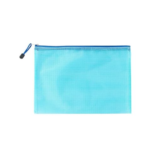 Plastic Wallets Zip Folders, A3/A4/A5 Zip Datei Ordner Schule Bürobedarf Bleistift Fall 1 PC Kosmetik Make-Up Taschen(Blue,A6(12CMX23CM) 3PCS) von ROJDFCNBW