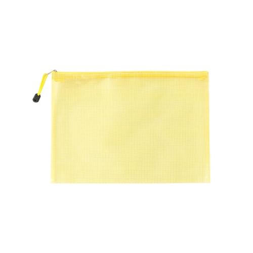 Plastic Wallets Zip Folders, A4/A5/A6 Zip Datei Ordner A4 Schule Bürobedarf Bleistift Fall Lagerung Taschen(Yellow,A5(24CMX17CM) 10PC) von ROJDFCNBW