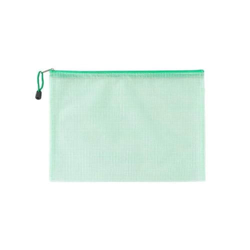 Plastic Wallets Zip Folders, For die Reiseaufbewahrung Bürogeräte Home Organize Bags Mesh Zipper Pouch(Green,B6(13.5CMX19.5CM)) von ROJDFCNBW