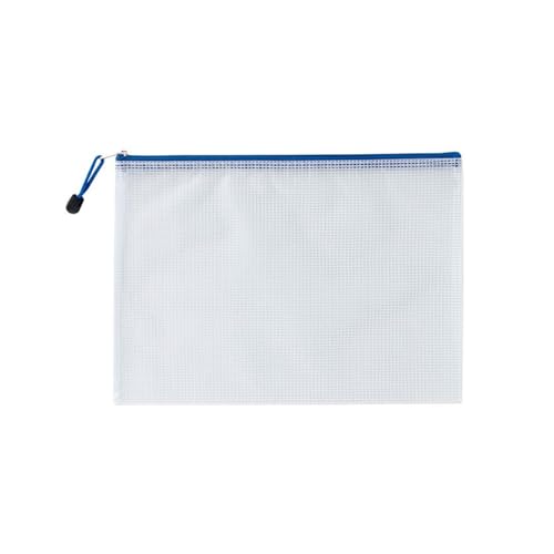 Plastic Wallets Zip Folders, For die Reiseaufbewahrung Bürogeräte Home Organize Bags Mesh Zipper Pouch(White,B4(39CMX28CM)) von ROJDFCNBW